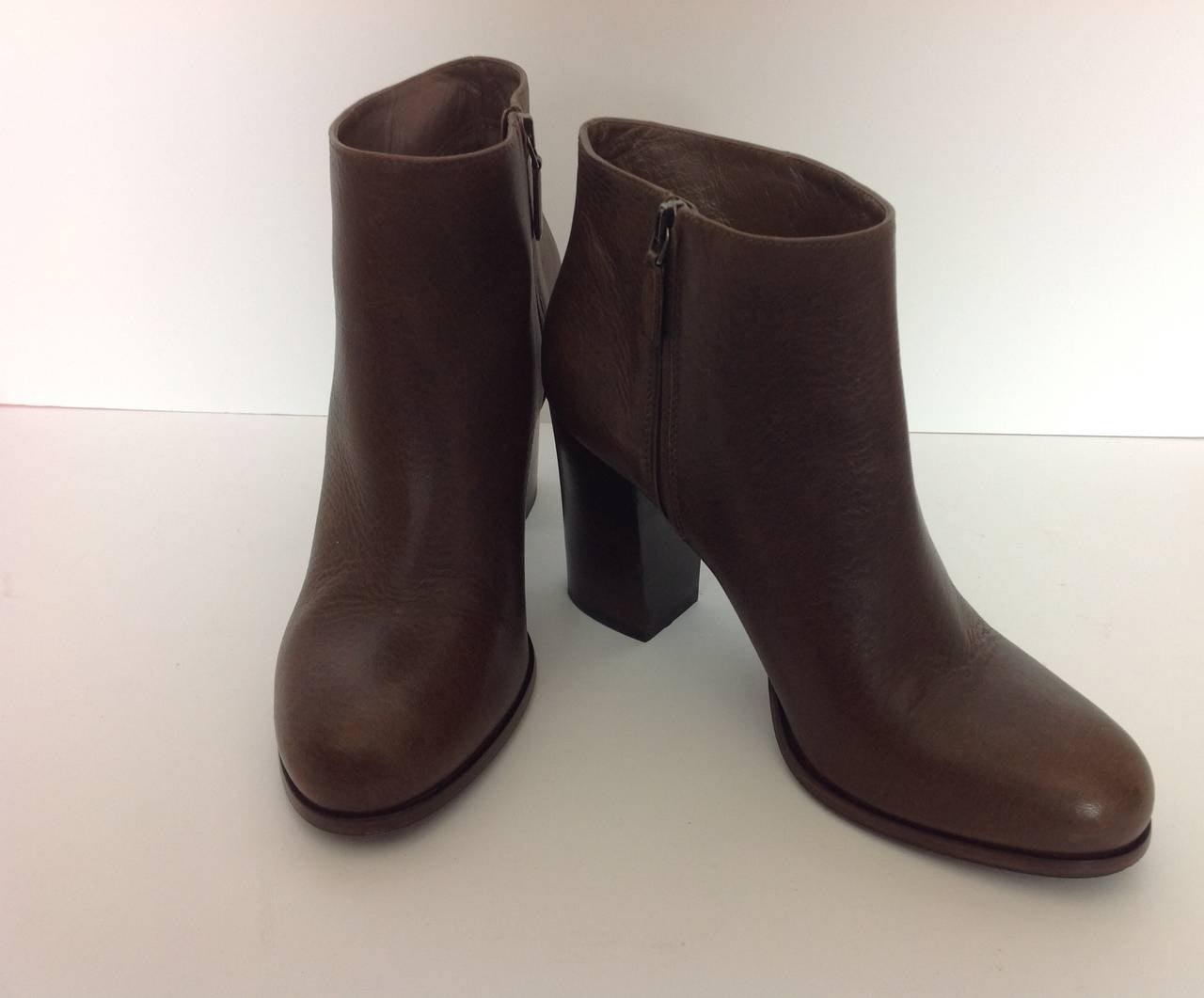 New Prada taupe leather bootie.     Size 39.
4 1/2