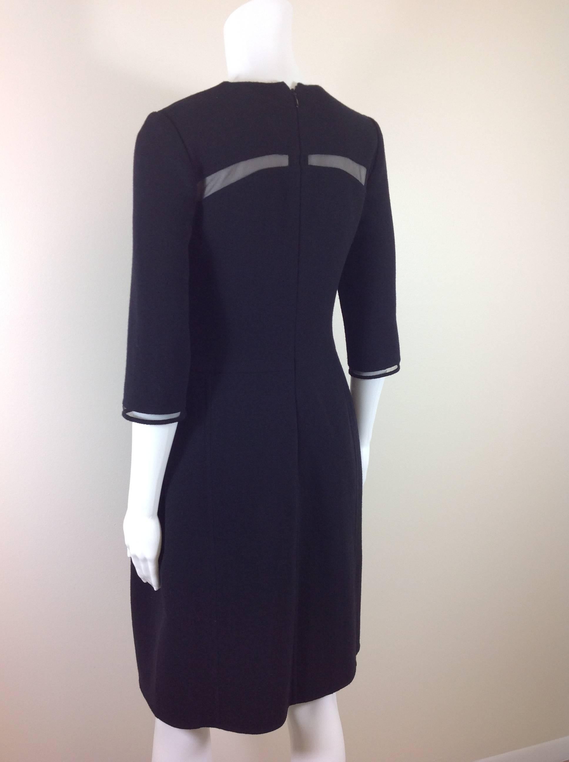 Ralph Rucci black crepe dress          size 4  In Excellent Condition For Sale In Palm Beach, FL