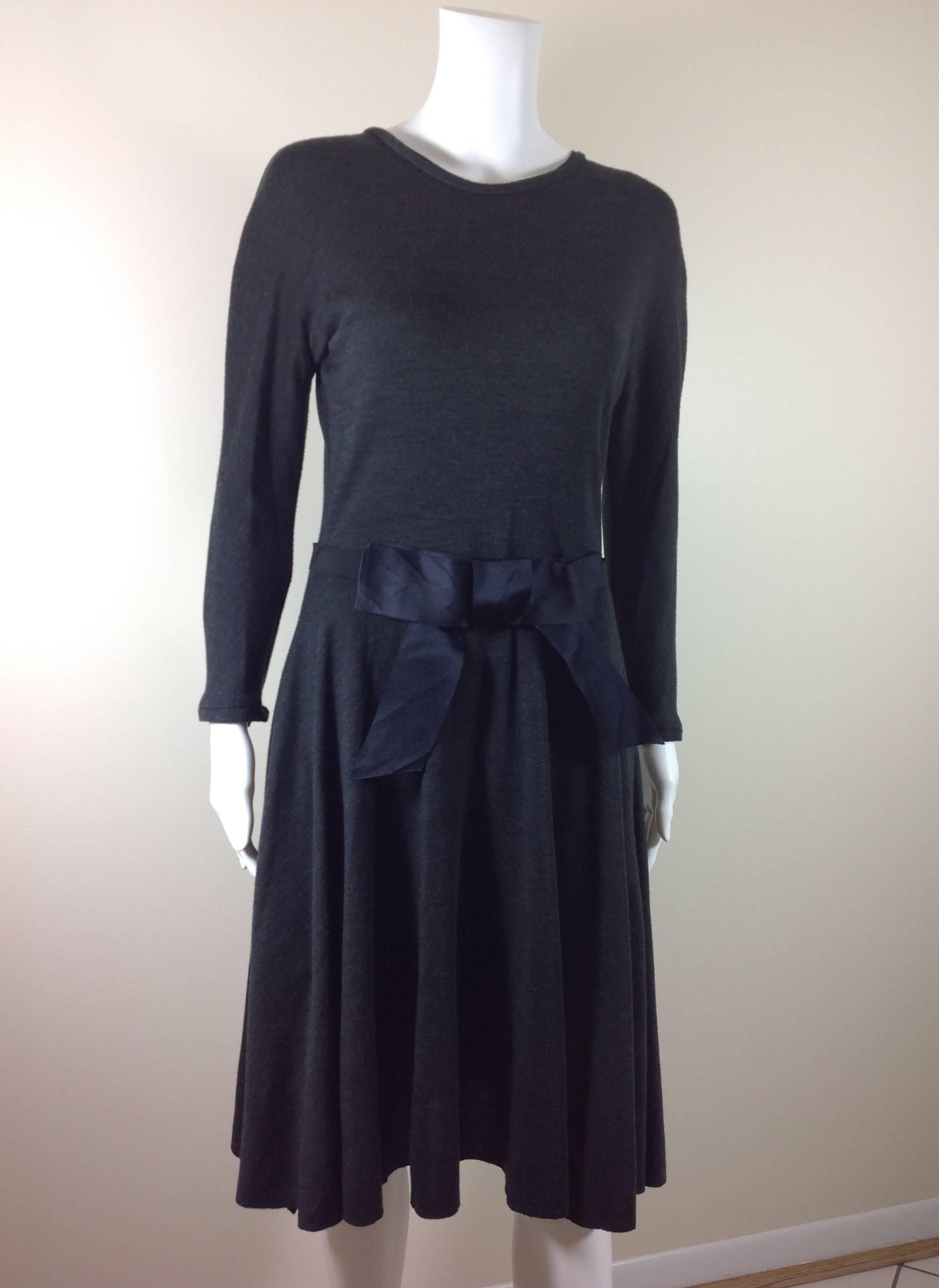 Lanvin charcoal grey jersey dress         size 38 1