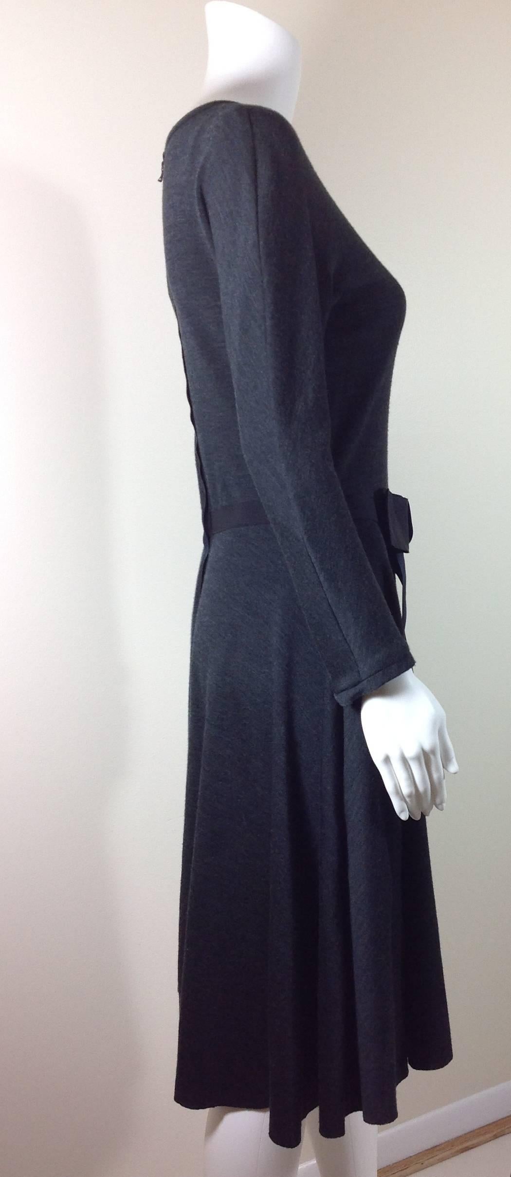 Heathered grey wool jersey Lanvin dress, from the 2006 collection. 
19.5