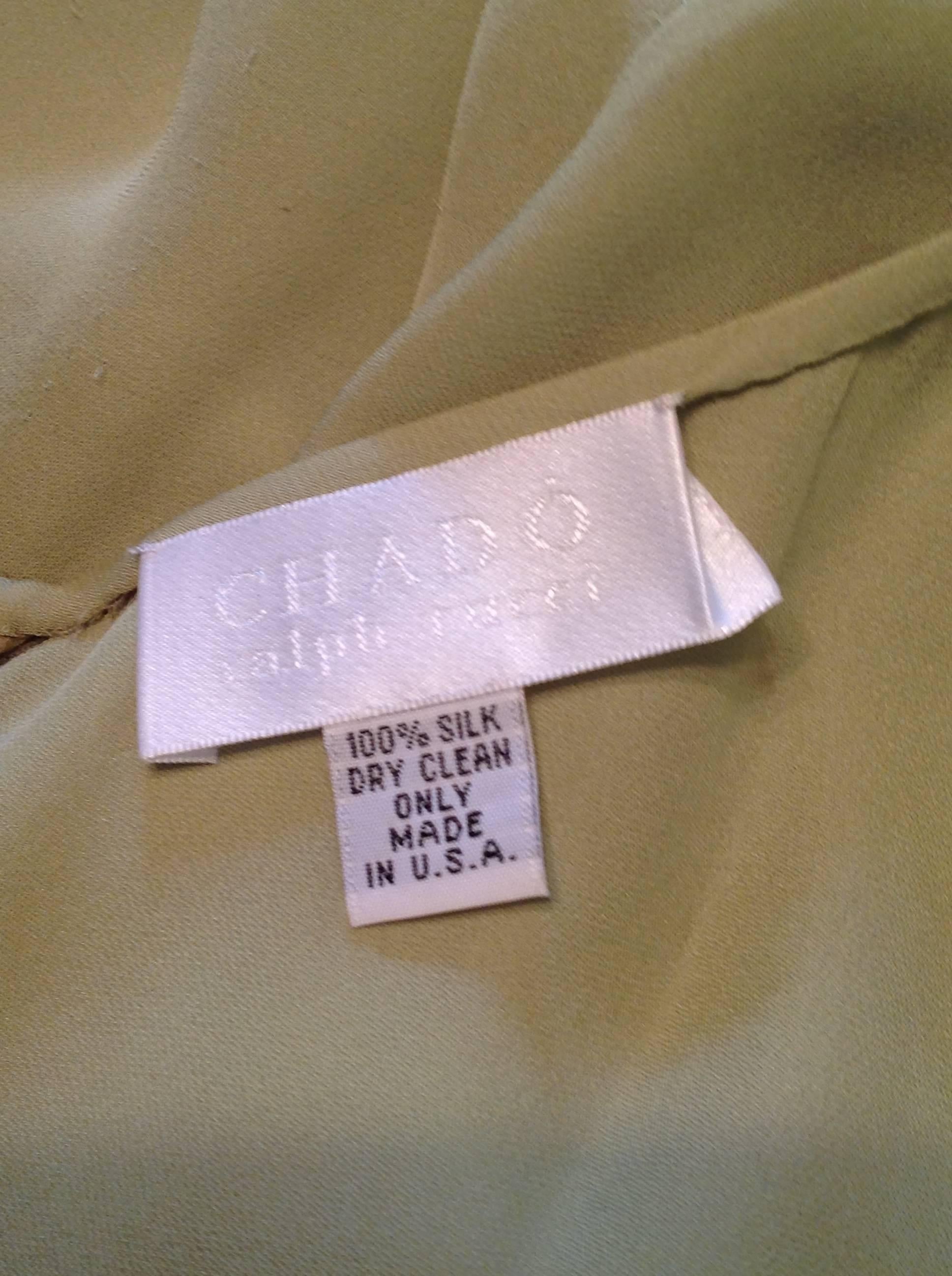 Chado Ralph Rucci lime green party in a dress! In Excellent Condition For Sale In Palm Beach, FL