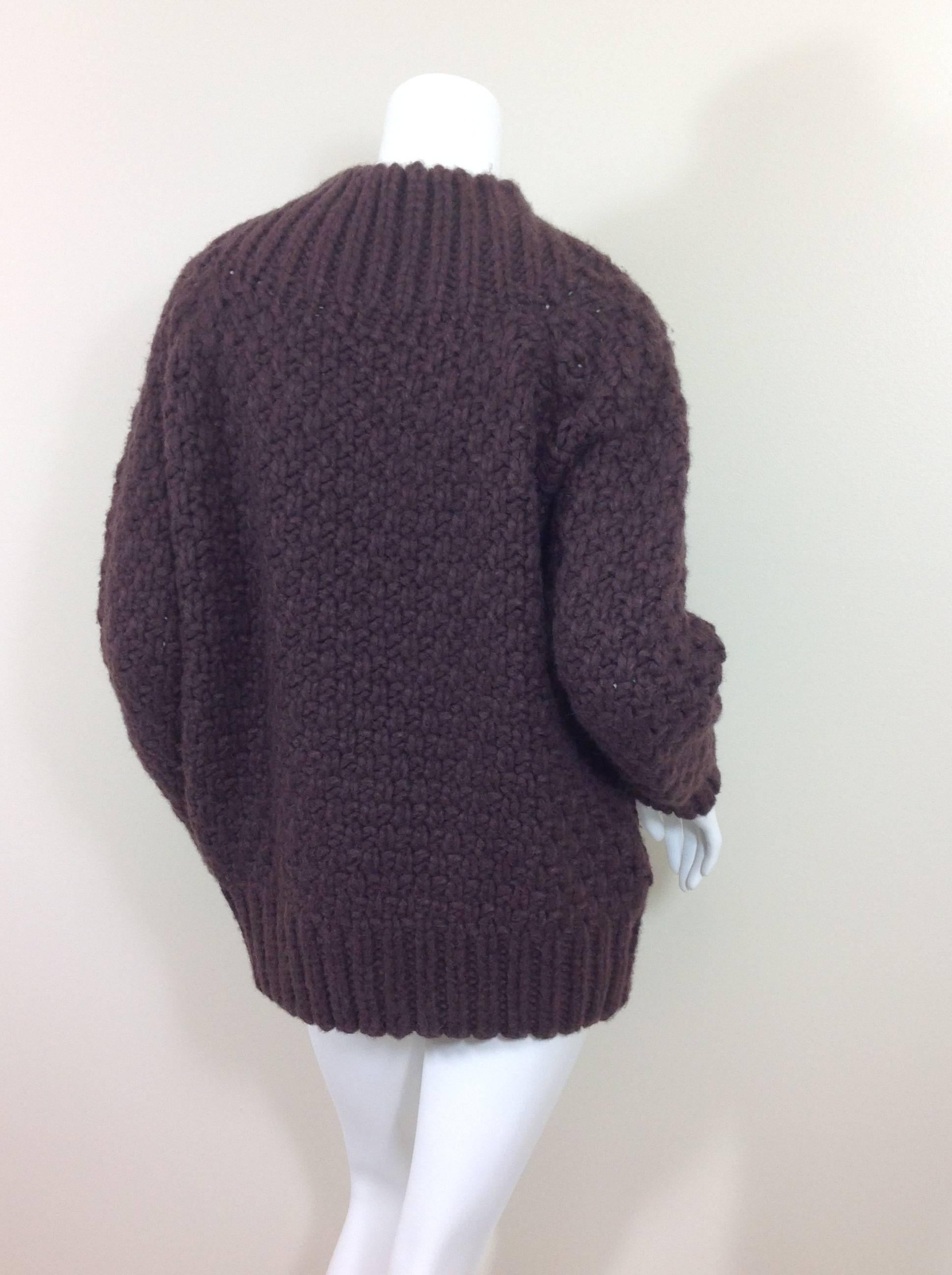 Aubergine cashmere basket weave The Row sweater    Size S For Sale 1