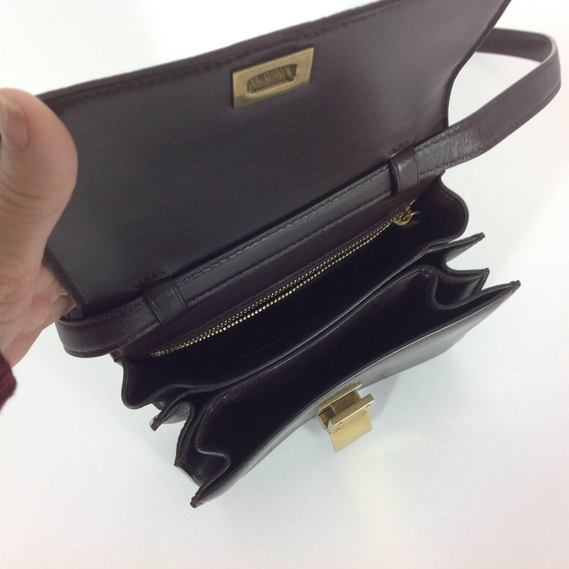 Black Lizard and leather Celine box bag For Sale