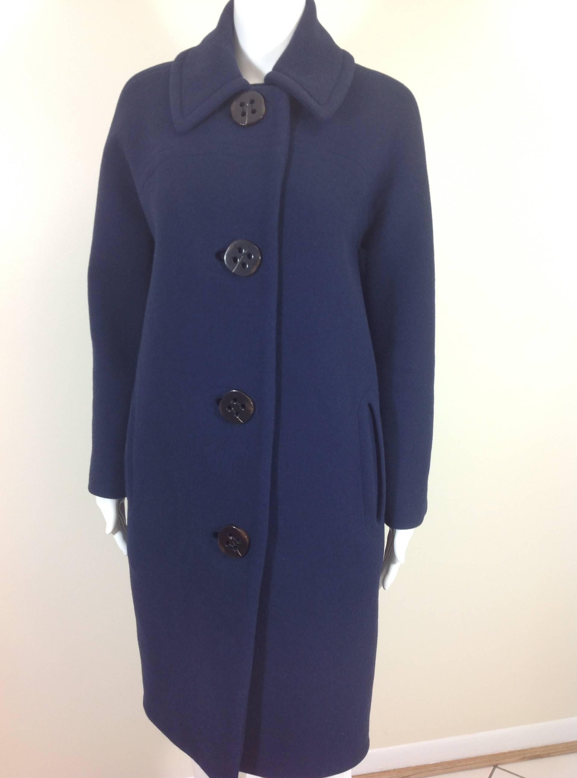 Martin Grant soft Navy coat    Size 6 For Sale 1