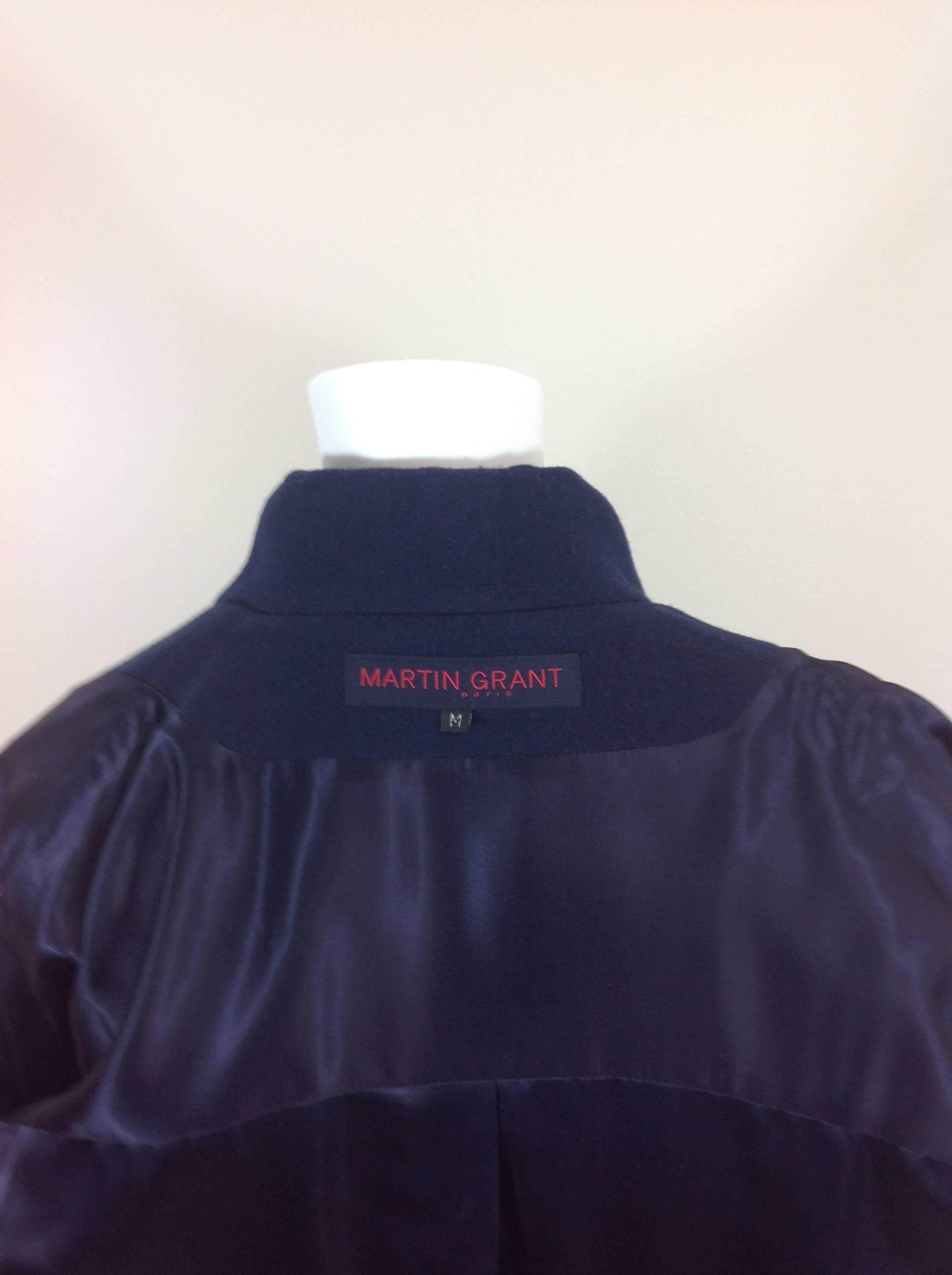 Martin Grant soft Navy coat    Size 6 For Sale 2