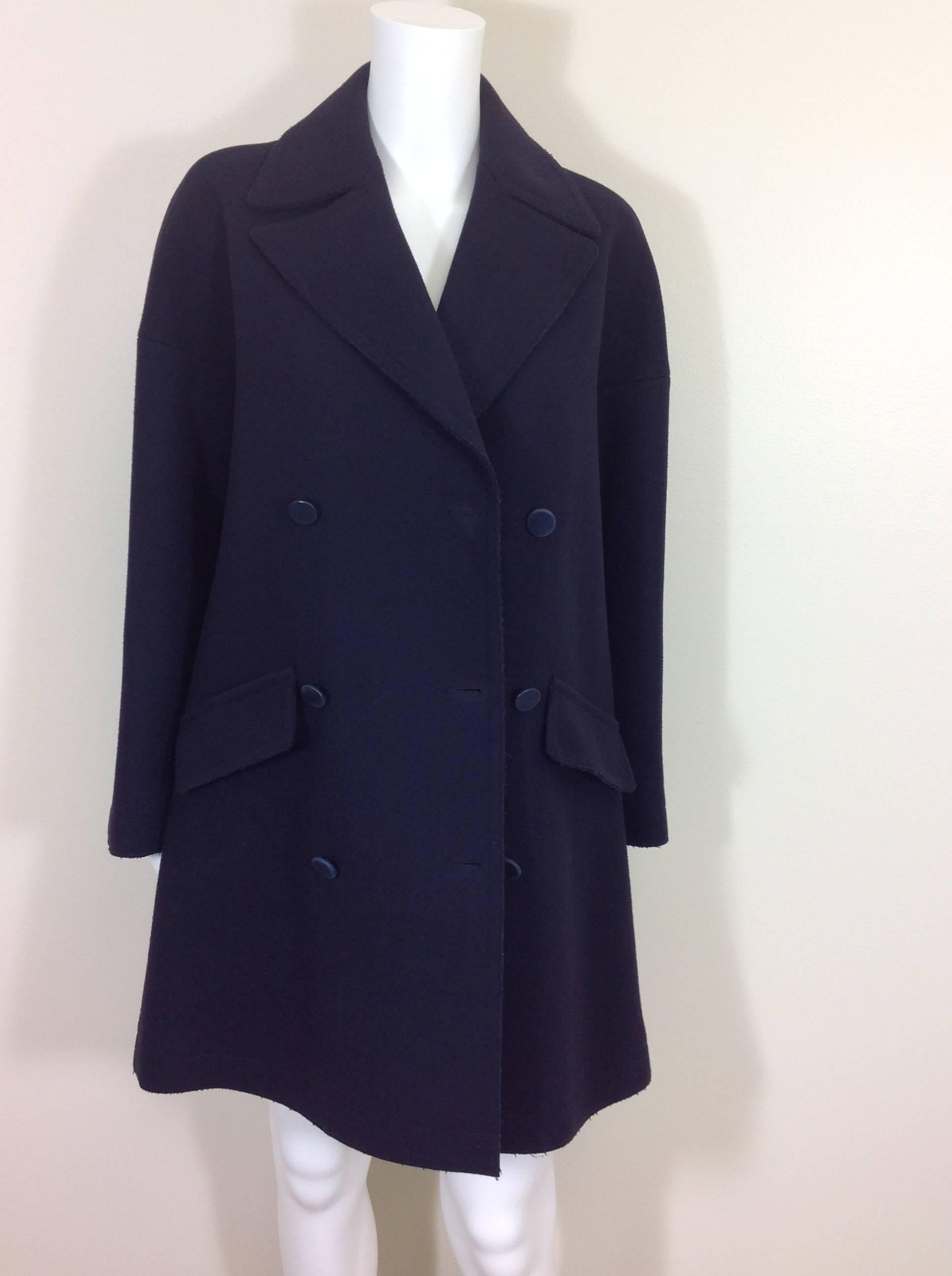Alaia navy wool pea coat             Size 38 1