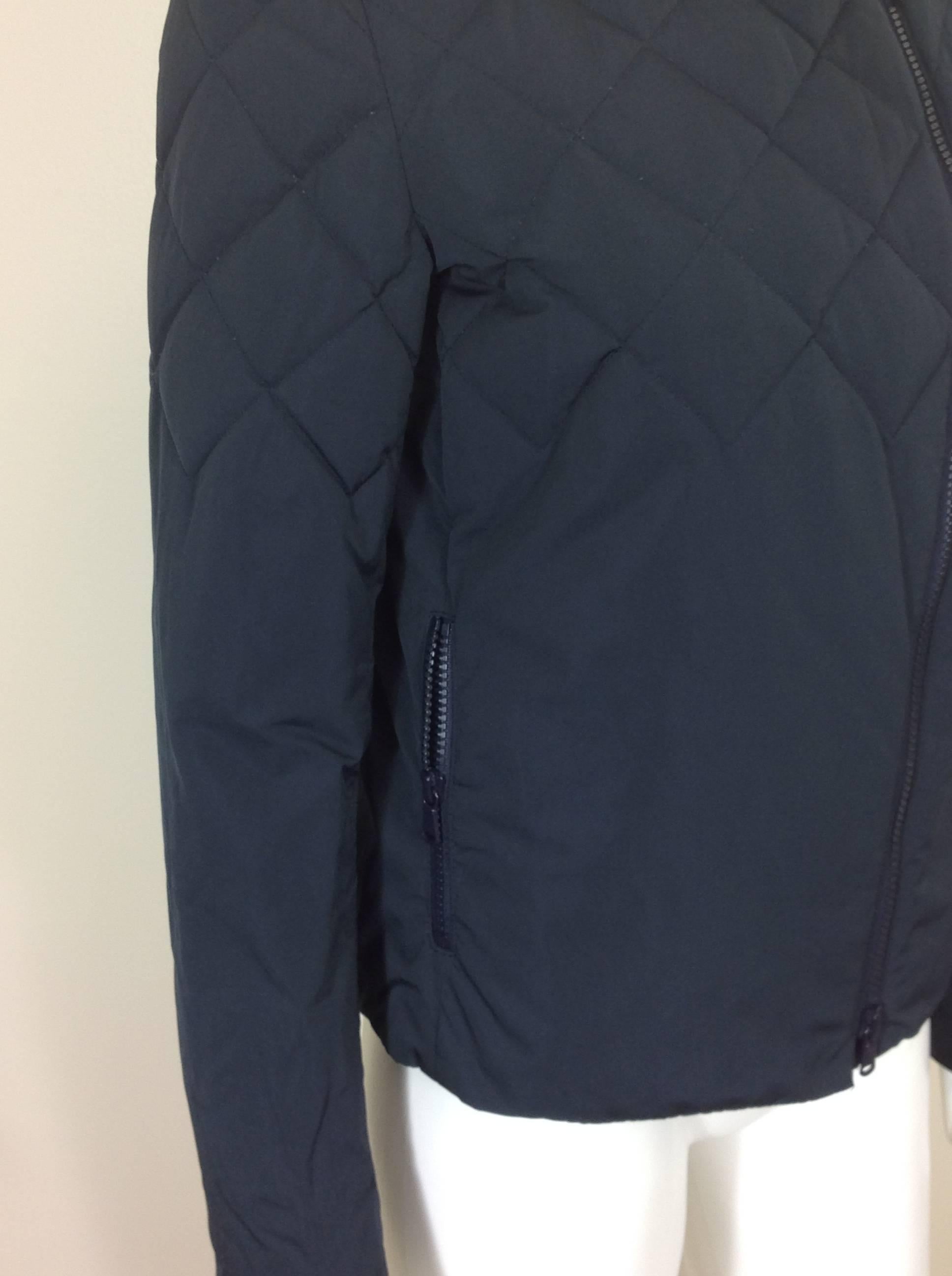 Black Navy Brunello Cucinelli quilted jacket         Size 42 For Sale