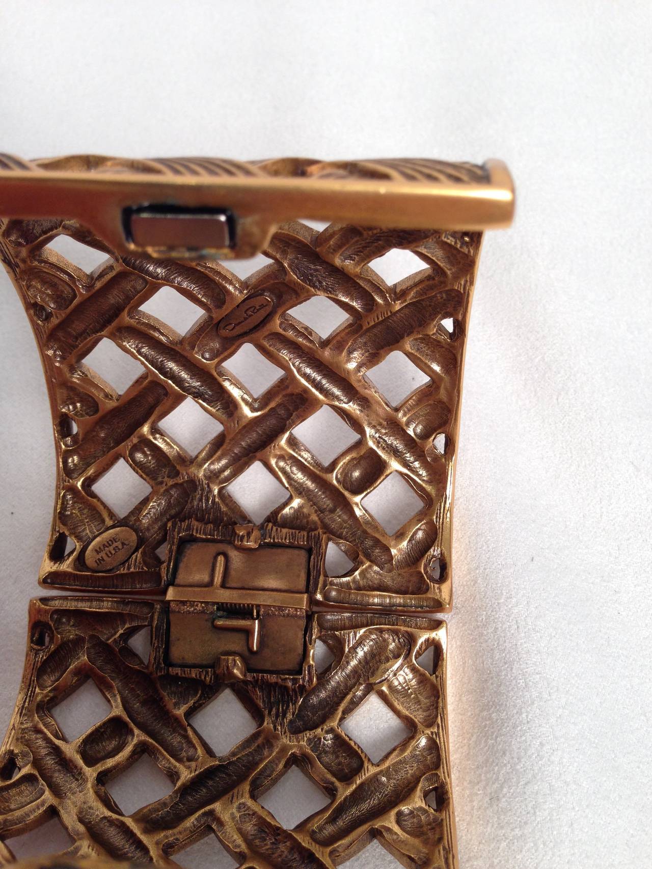 Brand New Oscar de la Renta Brass Lattice 