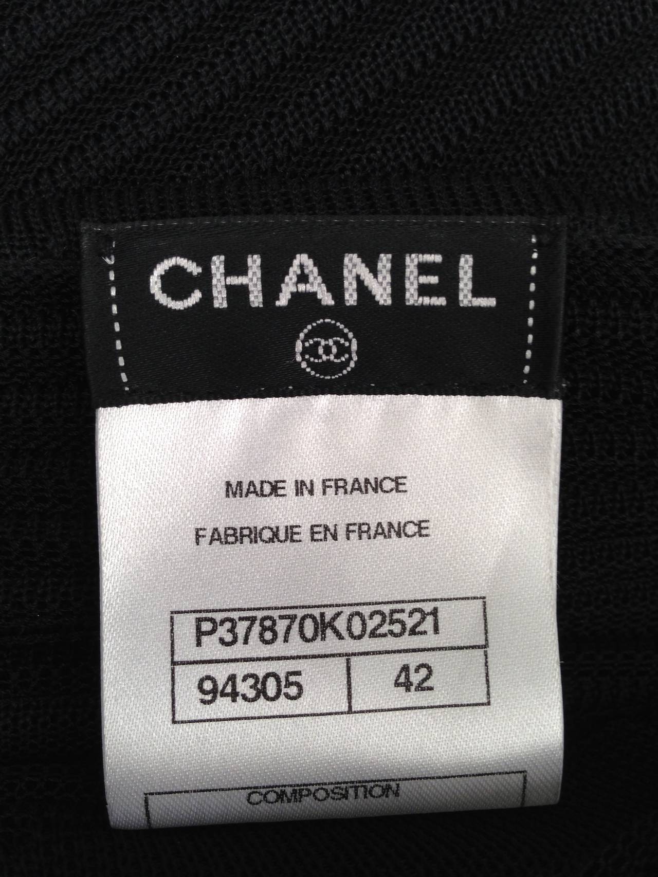 Chanel Black Knit Trapeze Dress With Silk Satin Ribbon Straps and Bow For Sale 6