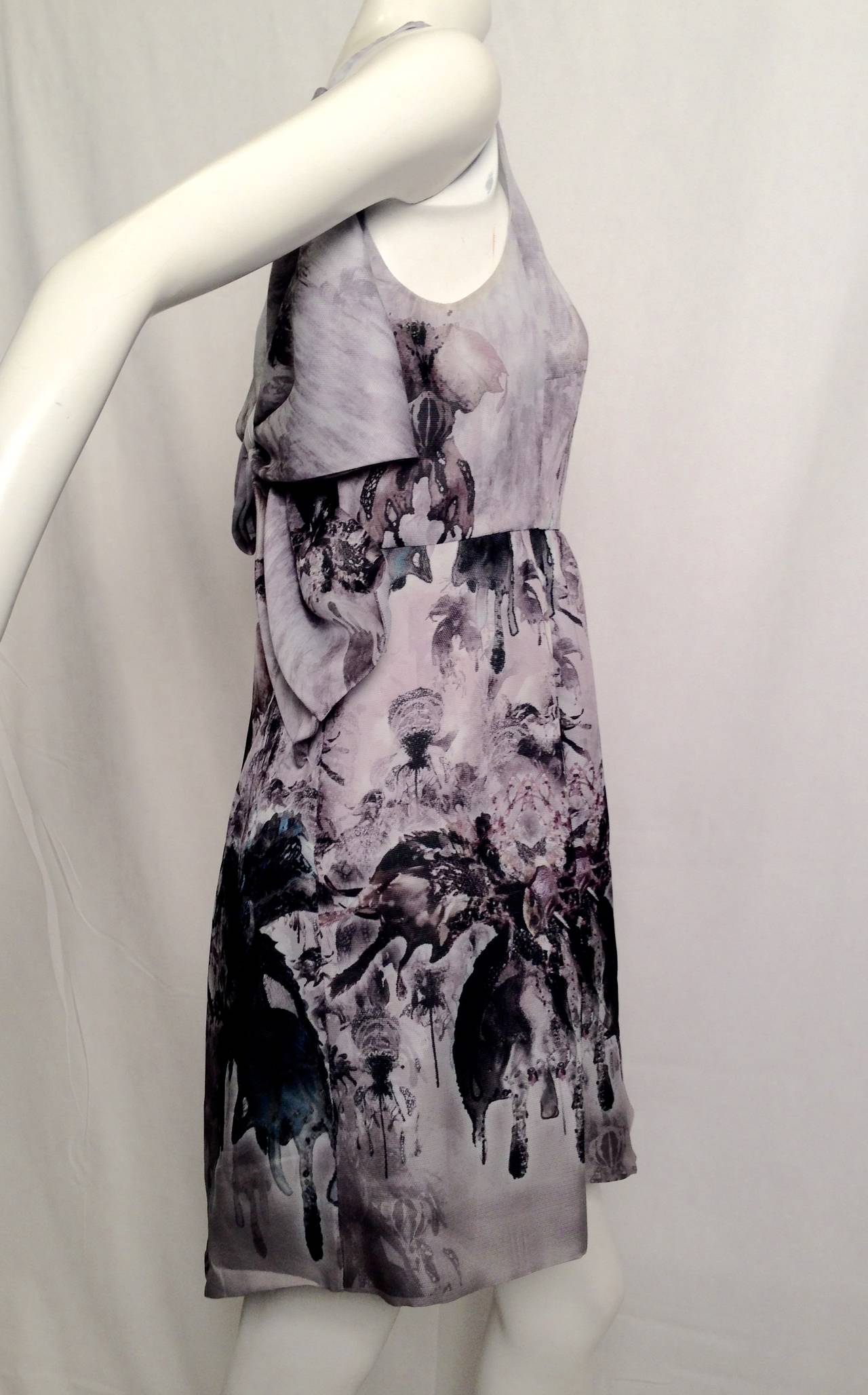 Valentino Abstract Screen Print Sleeveless Dress 4