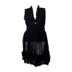 Givenchy Sleeveless Black Lace Baby Doll Dress With Zippers 9