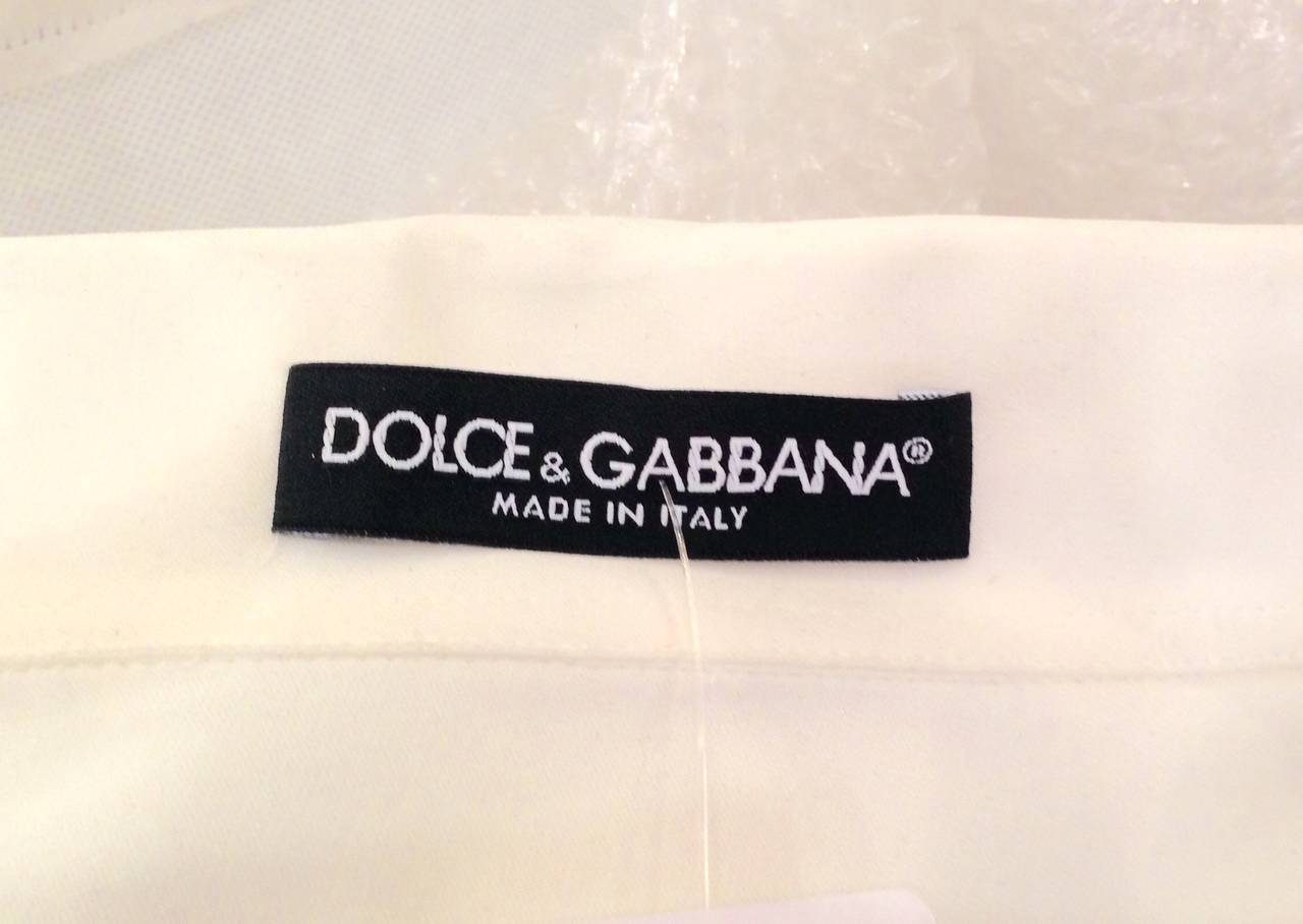 Dolce & Gabbana Silk Stretch Blouse With Silk Satin Tie For Sale 3