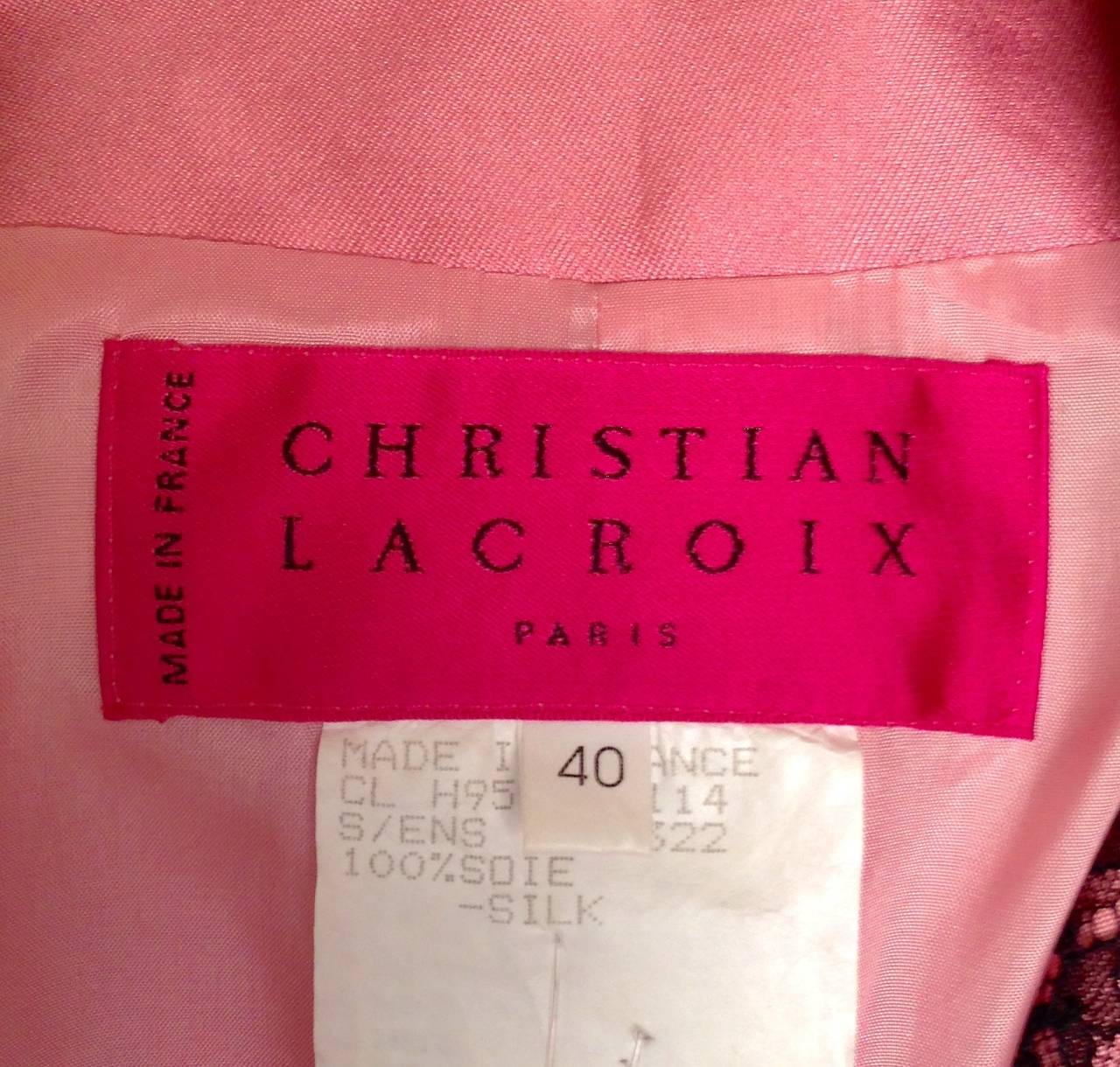 Christian Lacroix Silk Evening Jacket With Lace Overlay Bustier 5