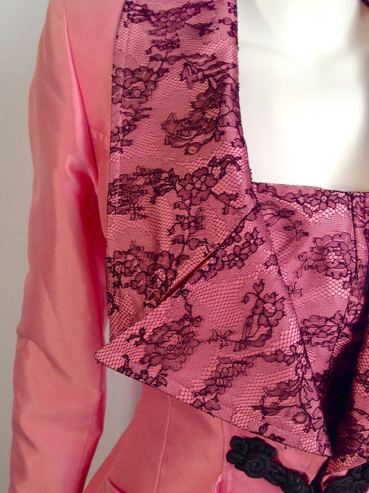 Christian Lacroix Silk Evening Jacket With Lace Overlay Bustier 3