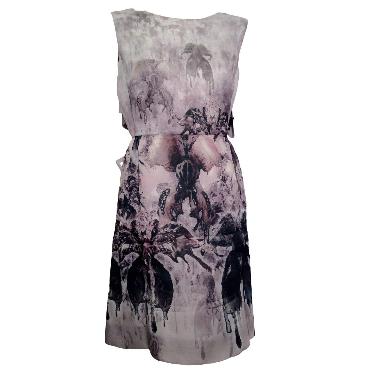 Valentino Abstract Screen Print Sleeveless Dress