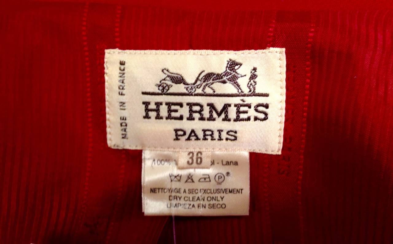 Red Hermès Fitted Equestrian Jacket