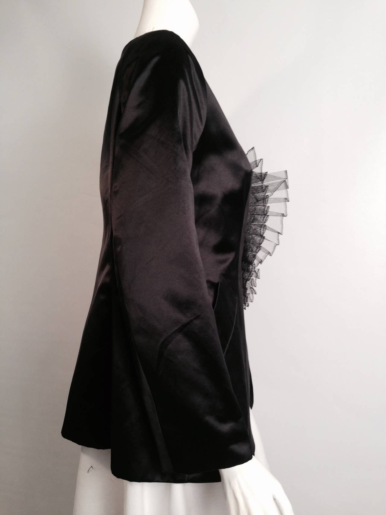 Women's Black Christian Lacroix Satin Evening Jacket