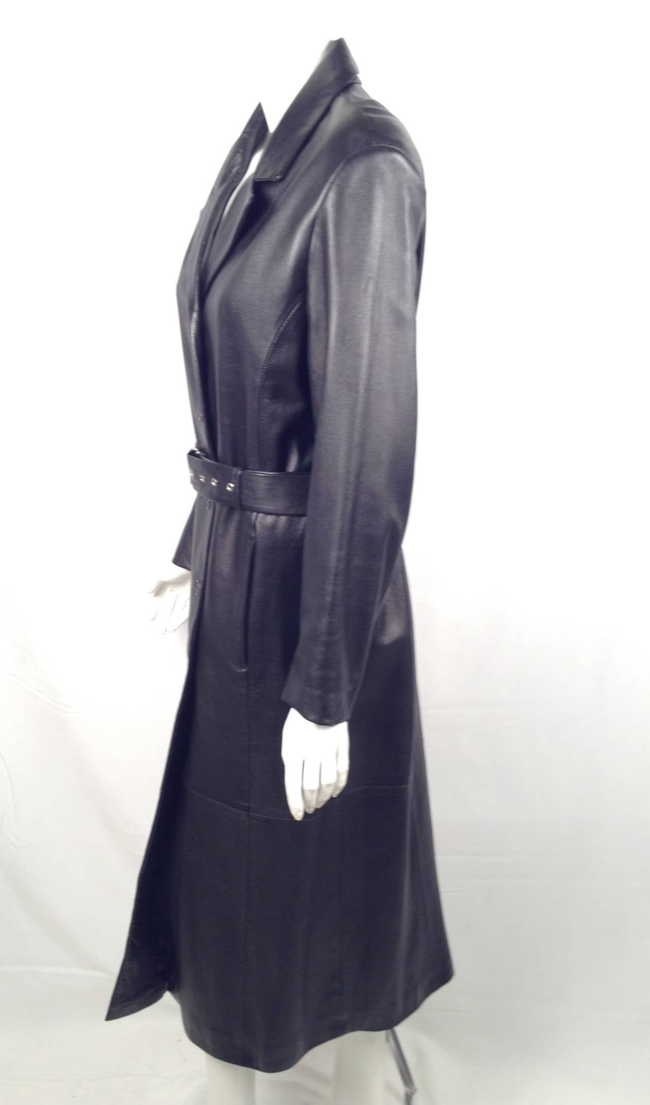 Women's Henri Bendel Black Trench Coat For Sale