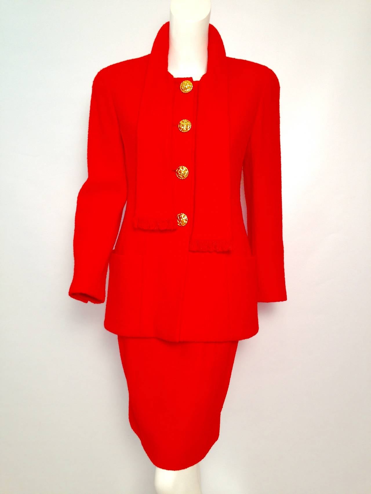 Rapturous Red Chanel Suit from 1989 by Karl Lagerfeld for Chanel celebrates Coco's 
