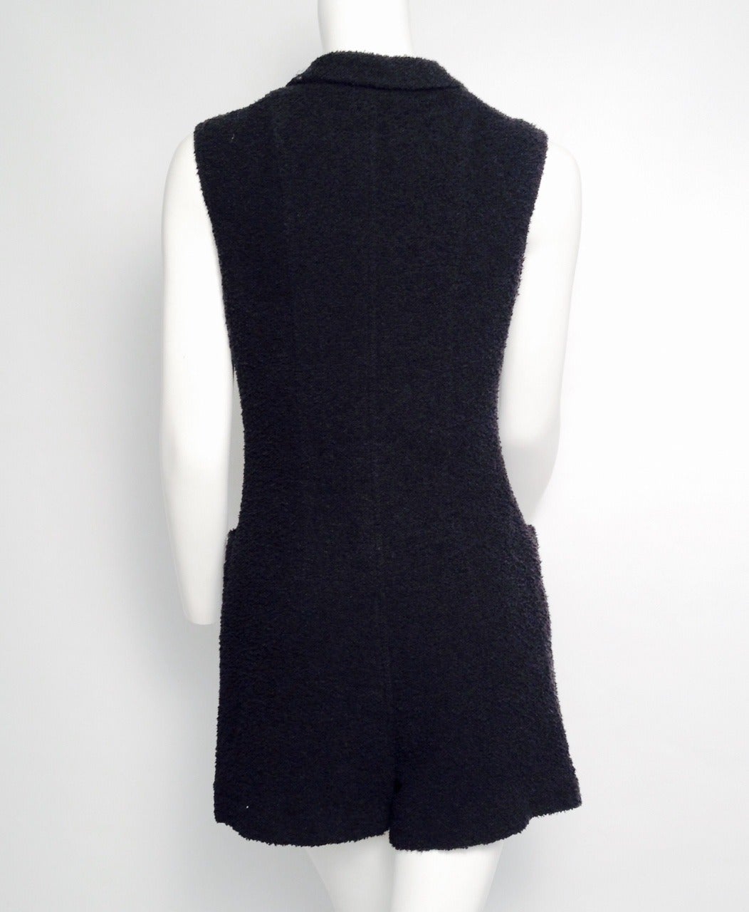 Chanel 1995 Navy Terry Cloth Sleeveless Romper was made for 