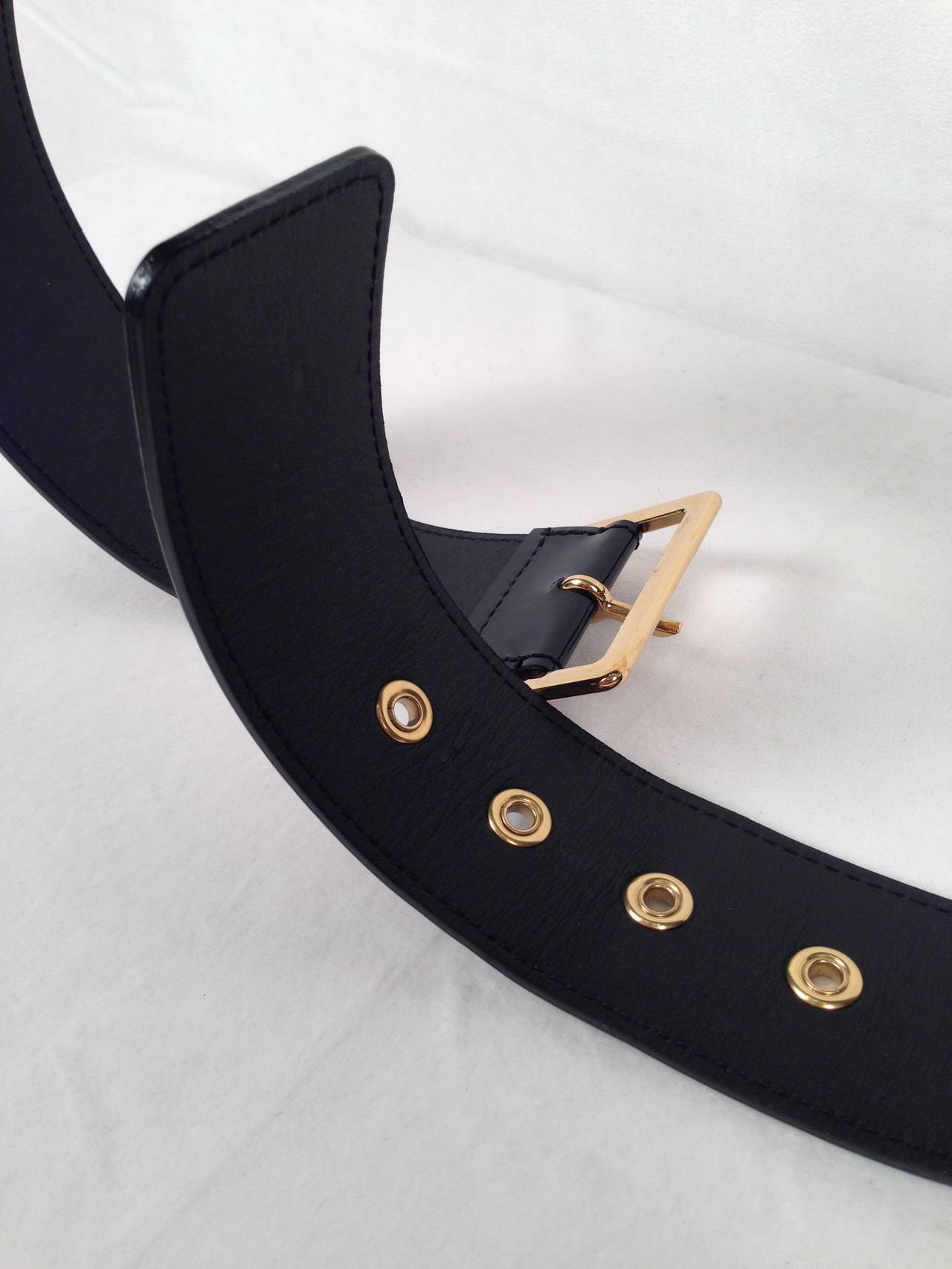 Louis Vuitton Black Patent Leather Belt For Sale at 1stdibs