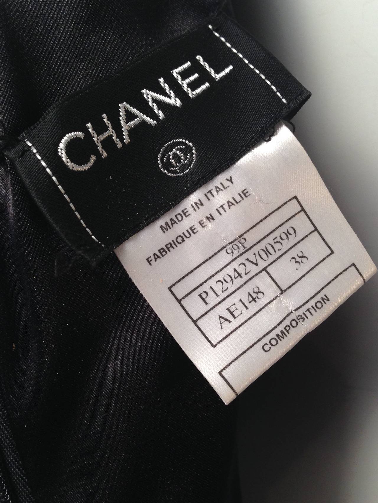 Chanel 1999 Spring Black Wool Sheath Dress With Nylon Fringe 3