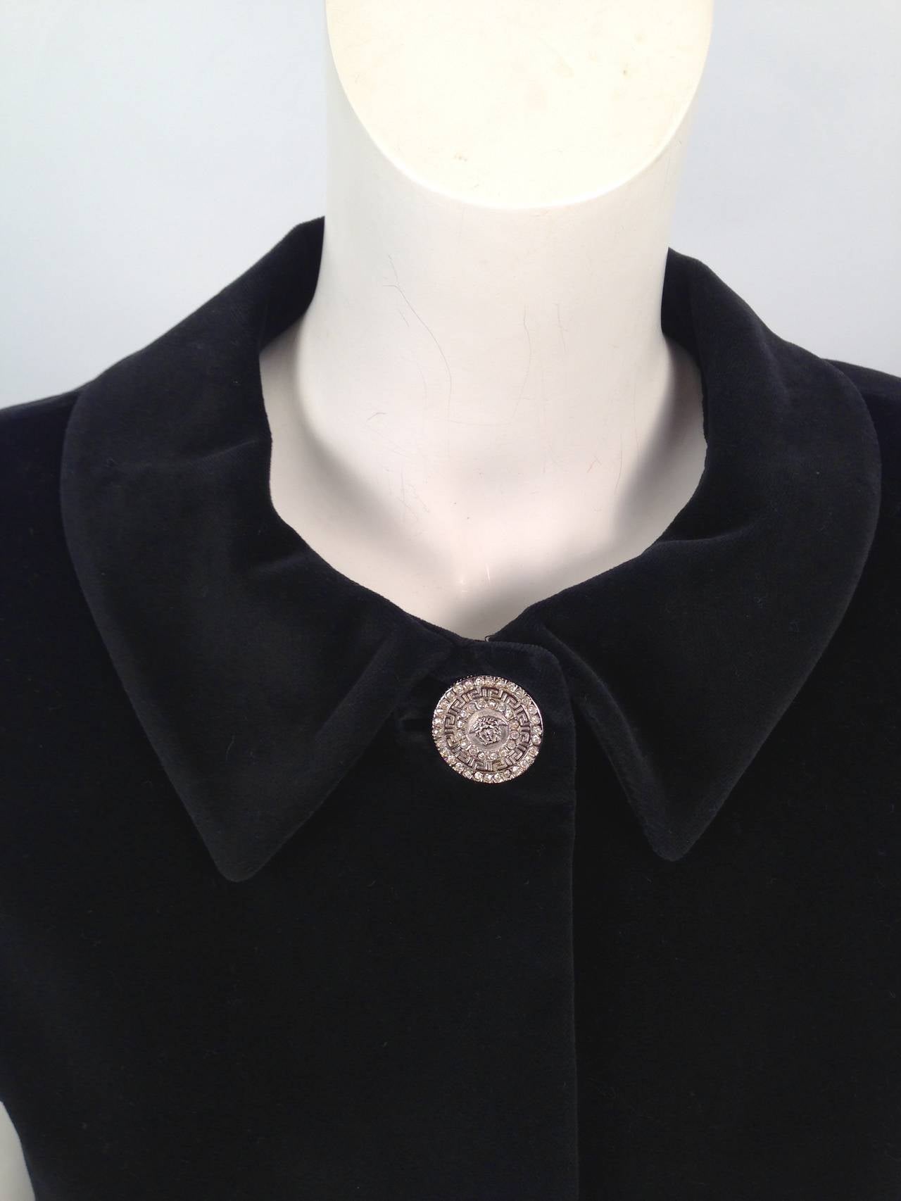 1990s Gianni Versace Couture Black Velvet and Silk Evening Suit For Sale 3