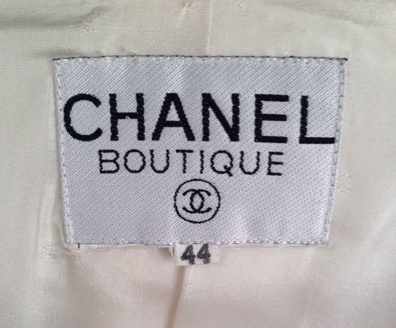 1990s Fall Chanel French Vanilla Boucle Skirt Suit 2