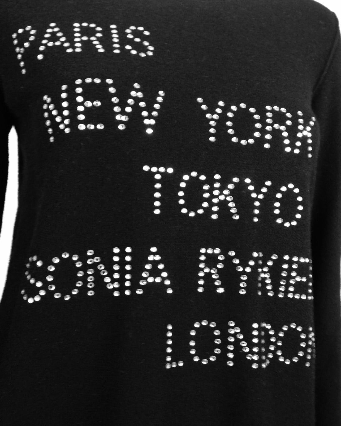 Black Iconic Sonia Rykiel Wool and Angora Long Sleeve Sweater For Sale