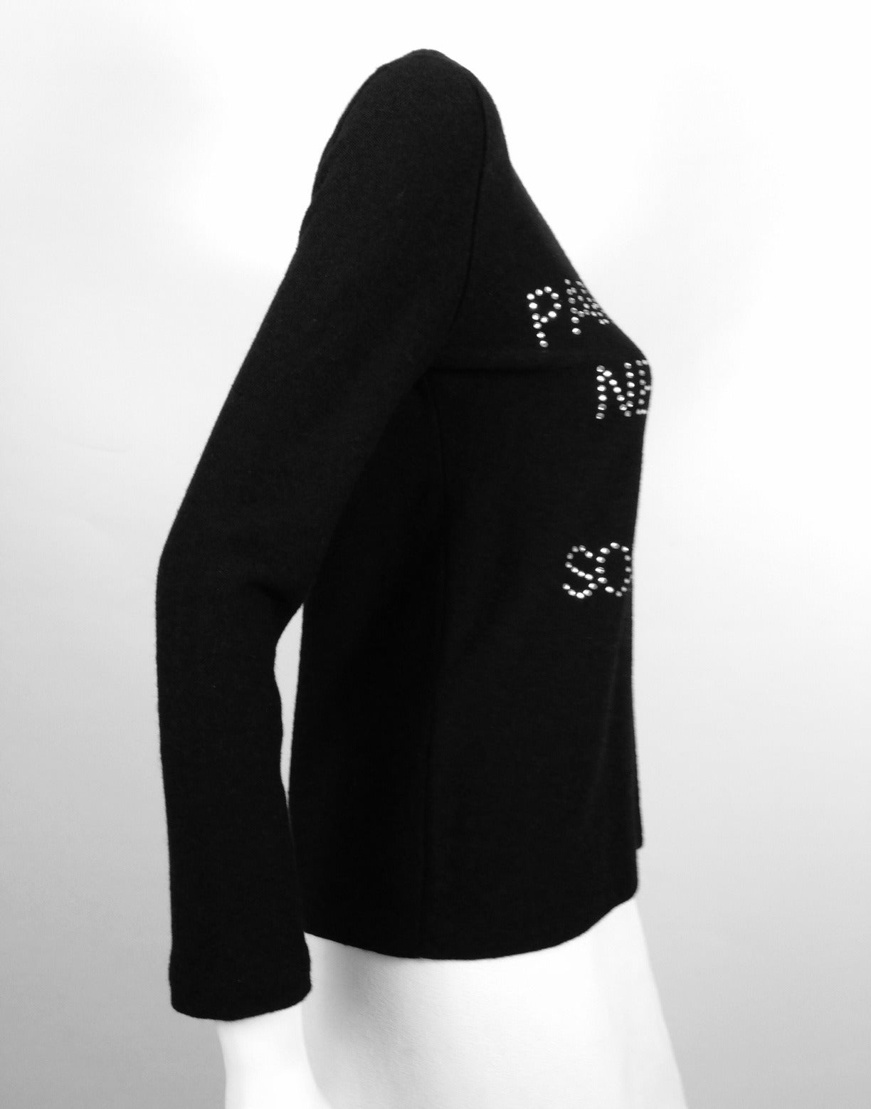 Iconic Sonia Rykiel Wool and Angora Long Sleeve Sweater In Excellent Condition For Sale In Palm Beach, FL