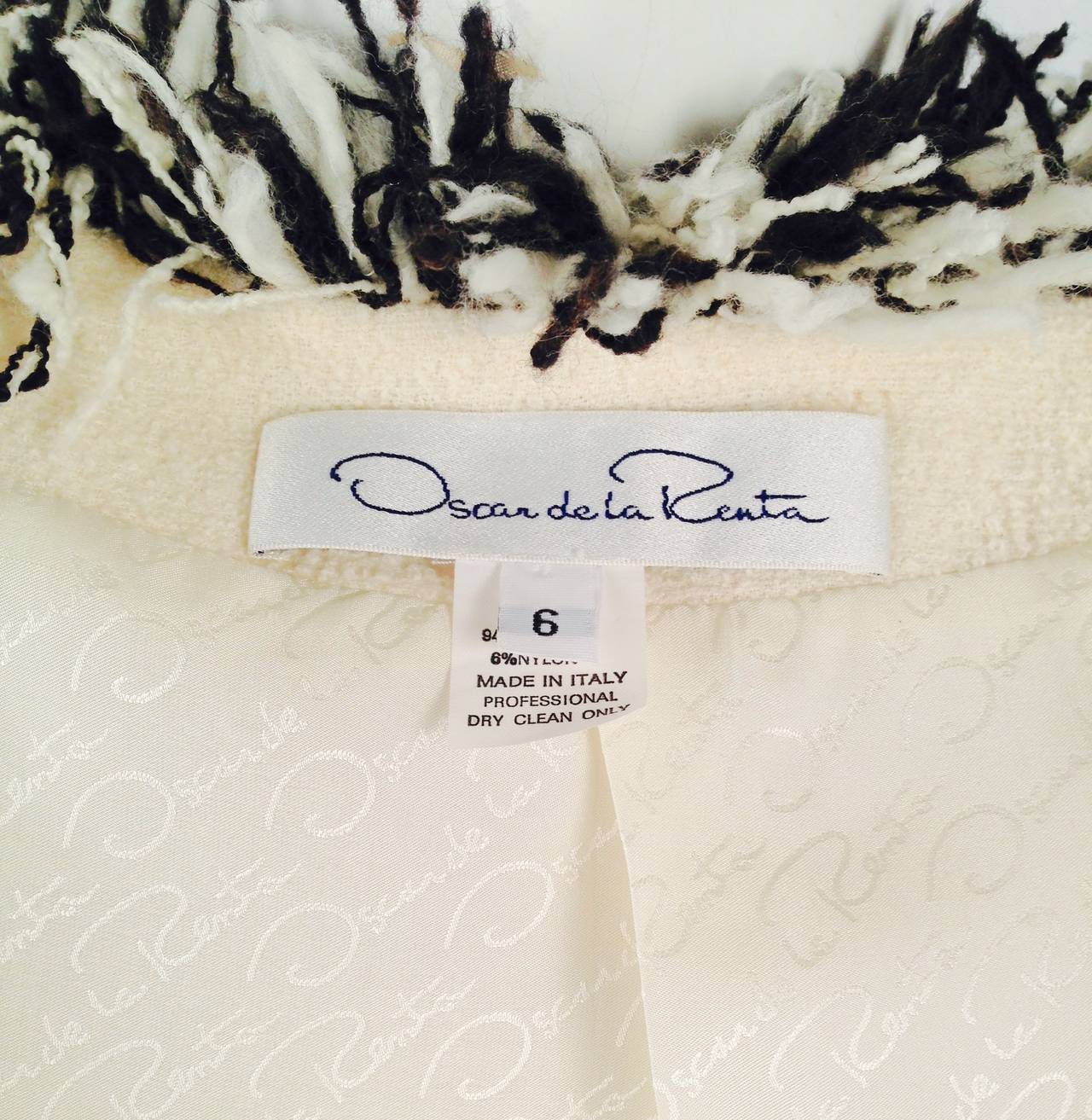 Oscar de la Renta Wool Boucle Yarn Embroidered Skirt Suit 4