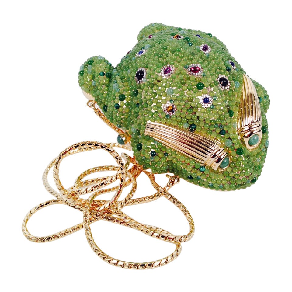 Vintage Judith Leiber Frog Convertible Clutch Minaudiere For Sale
