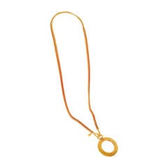 1990s Iconic Chanel Necklace With Magnifying Glass Loupe Pendant