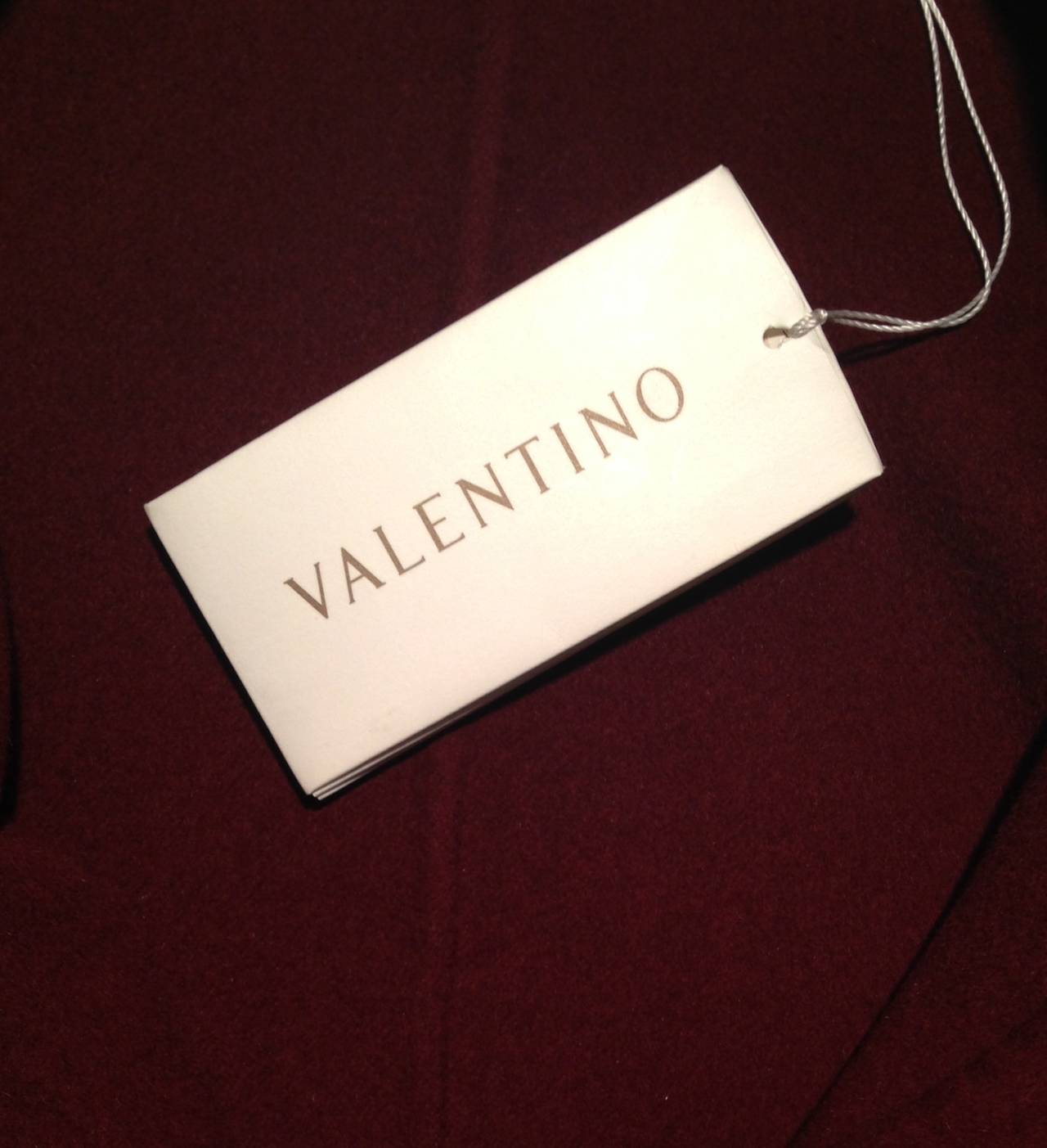 Valentino Burgundy Wool and Cashgora Coat With Godet Inserts For Sale 3
