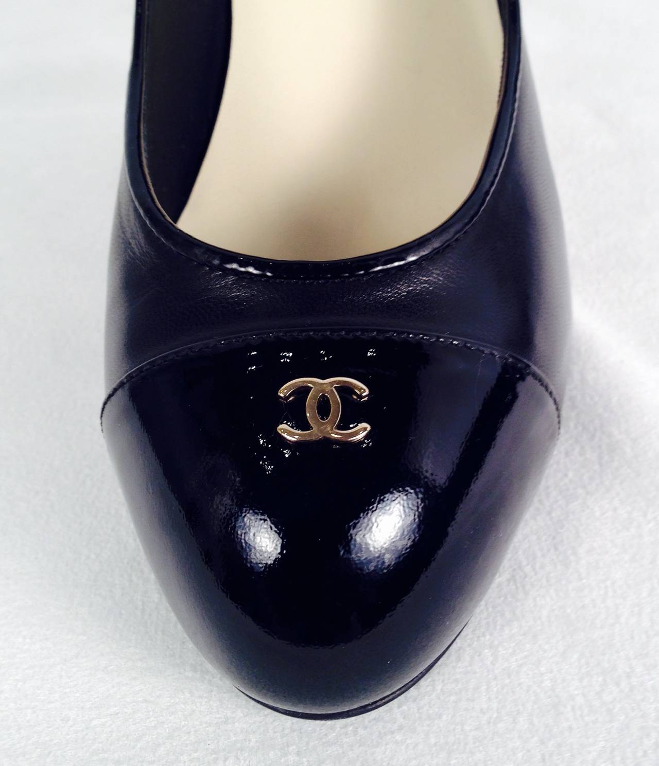 Brand New Chanel Covered Platform Pumps With Cap Toes In New Condition In Palm Beach, FL