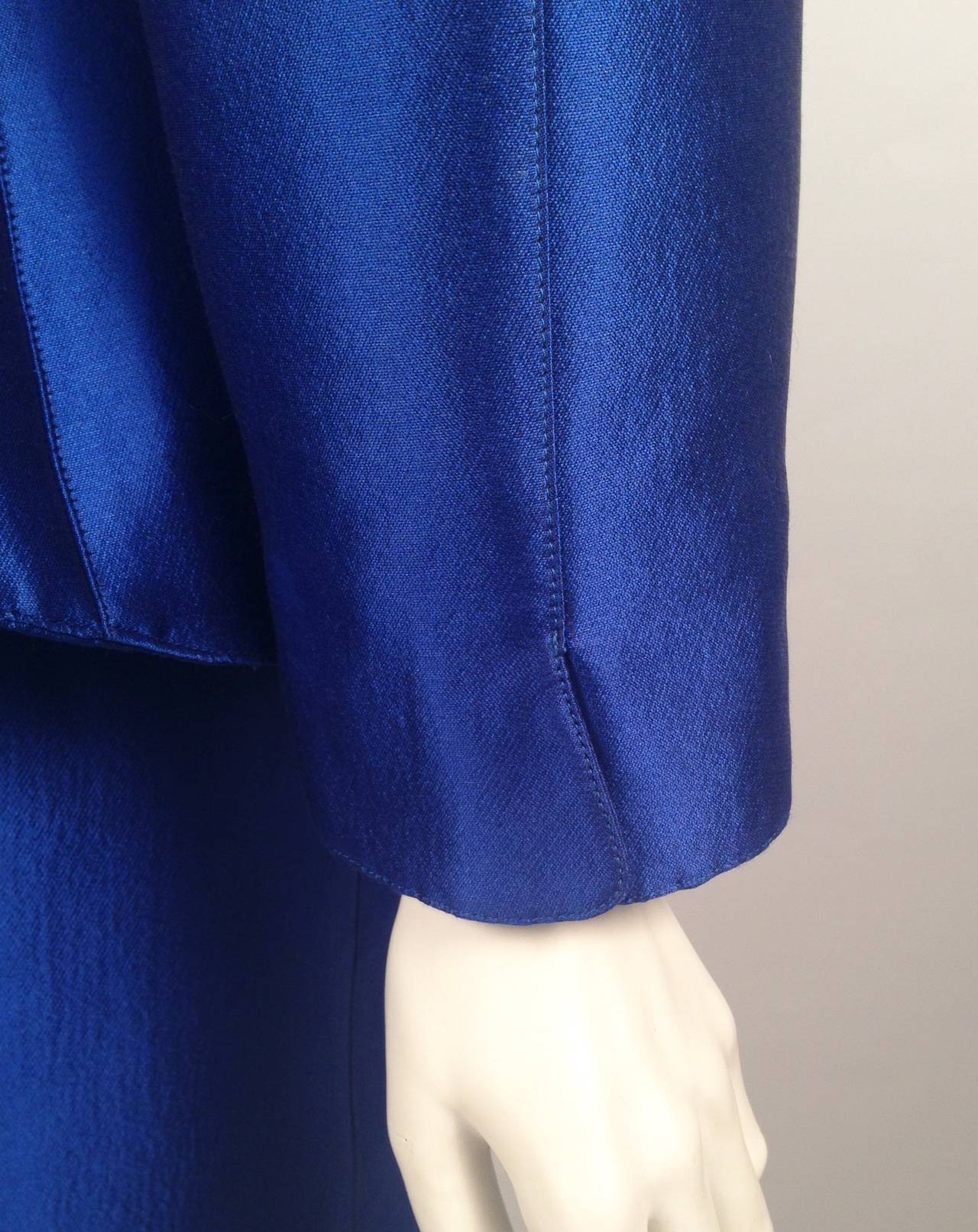 Vintage Thierry Mugler Electric Blue Skirt Suit For Sale 3
