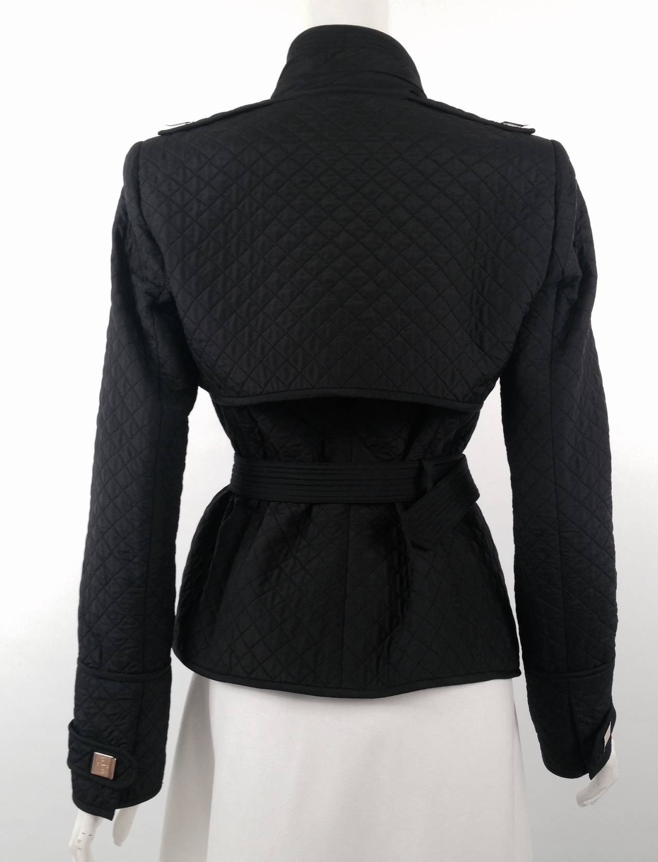 Black Yves Saint Laurent Rive Gauche Diamond Quilted Jacket For Sale