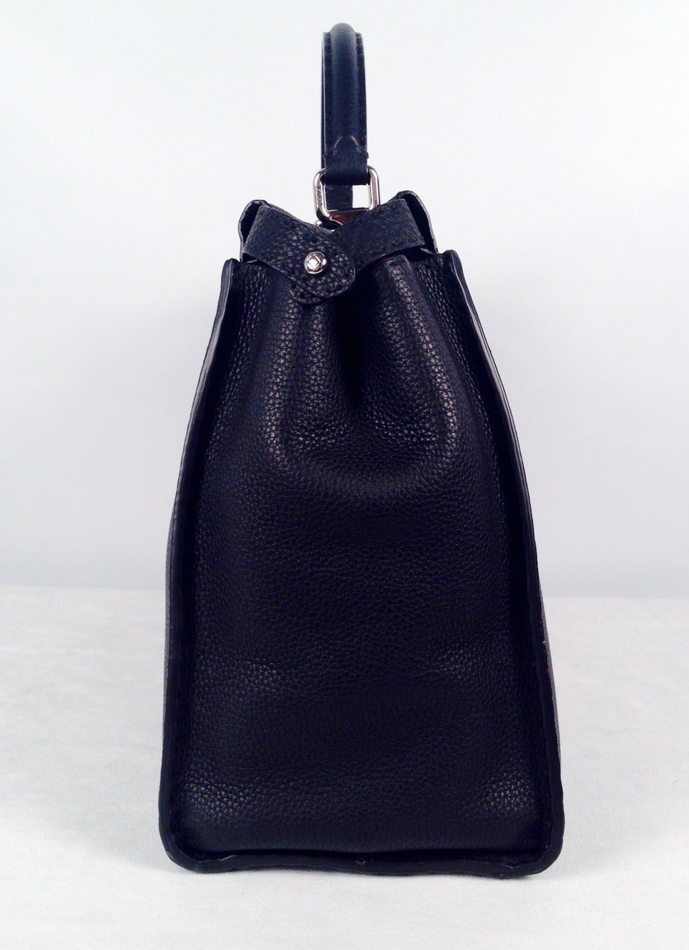 Women's Brand New Fendi Black Selleria Grained Leather 