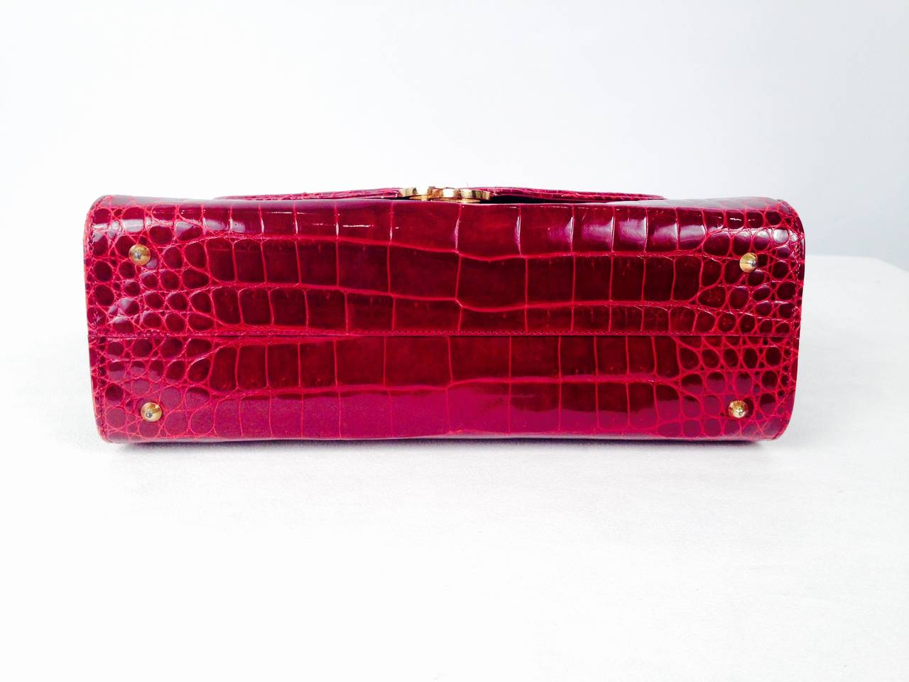 Gucci Burgundy Vintage Crocodile Handbag at 1stDibs | vintage gucci ...