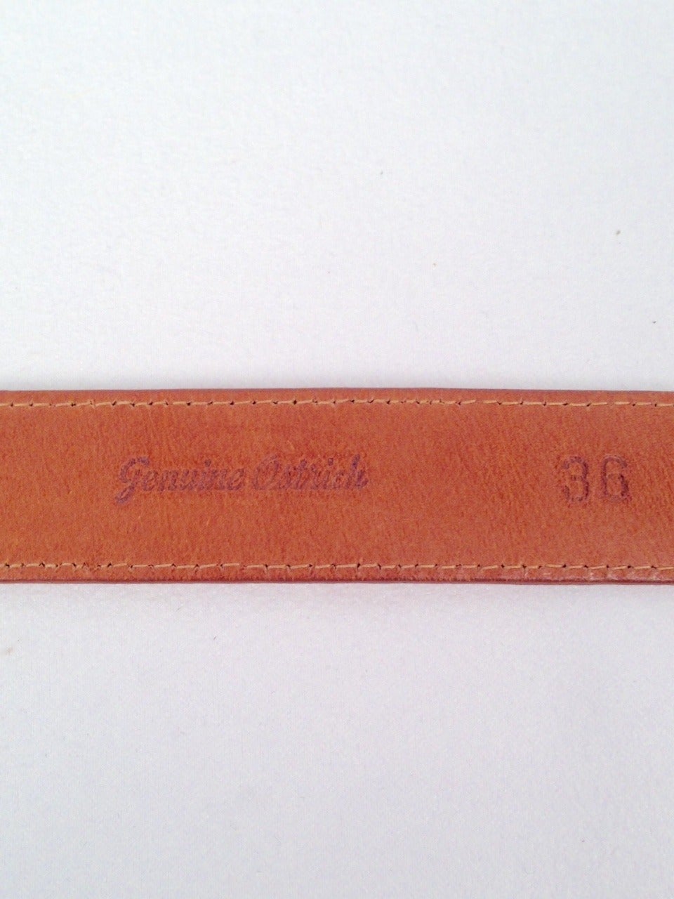 Women's or Men's Vintage Barry Kieselstein-Cord Ostrich Belt With Silver Longhorn Buckle For Sale