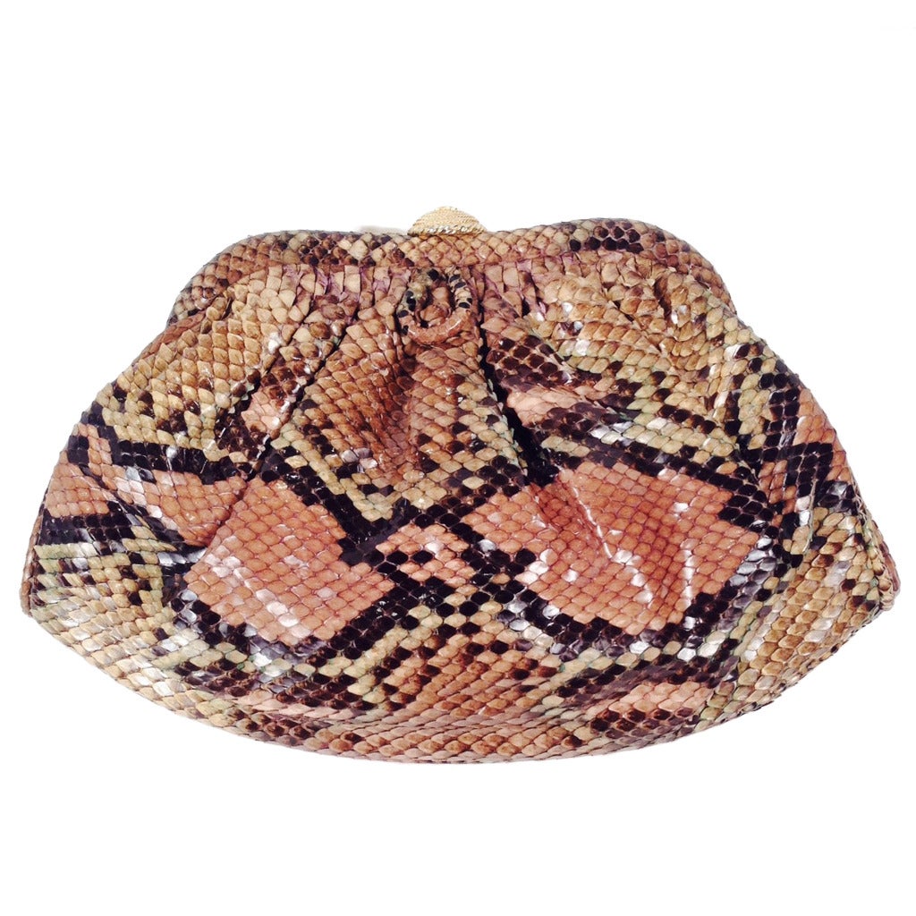 1990s Chanel Python Evening Convertible Clutch