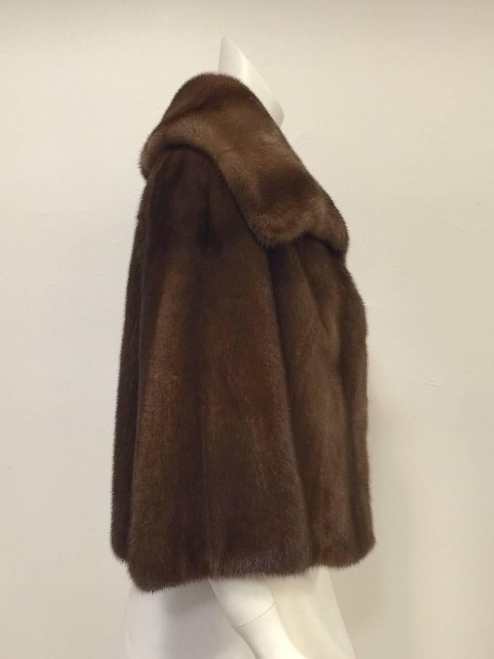 Women's Mary McFadden Furs Brown Platinum Fur Mink Coat 