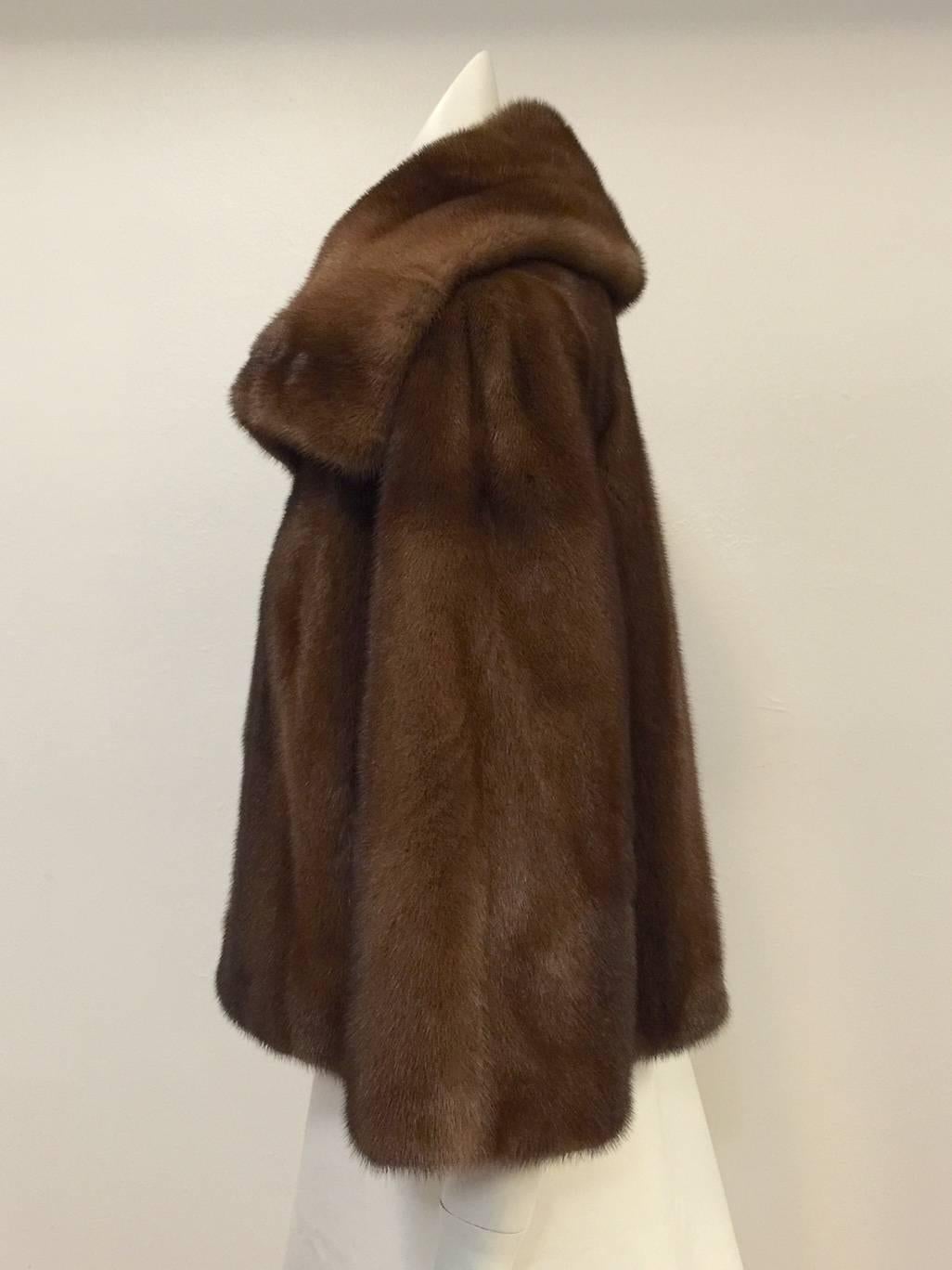 Black Mary McFadden Furs Brown Platinum Fur Mink Coat 