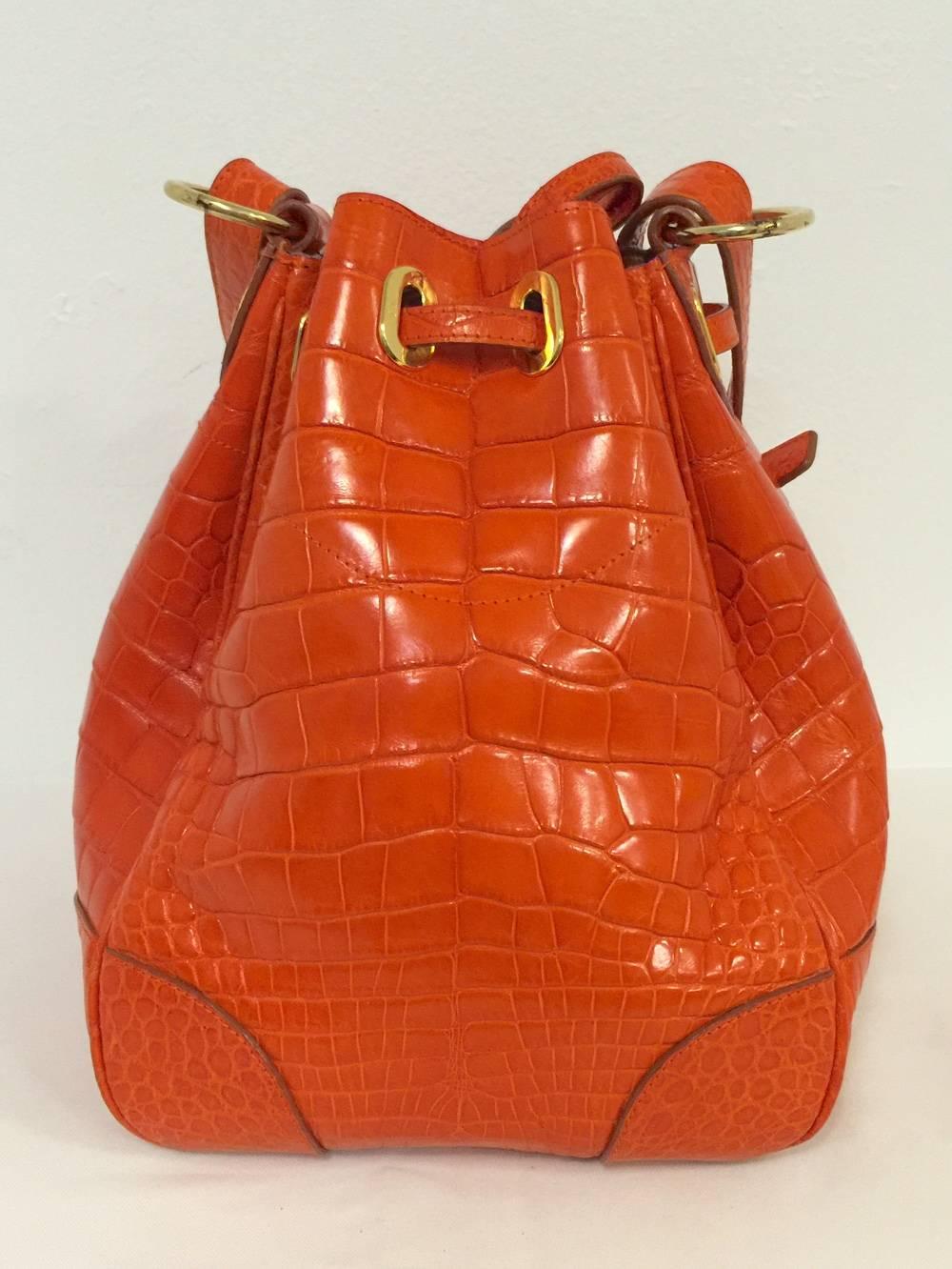 orange bucket bag