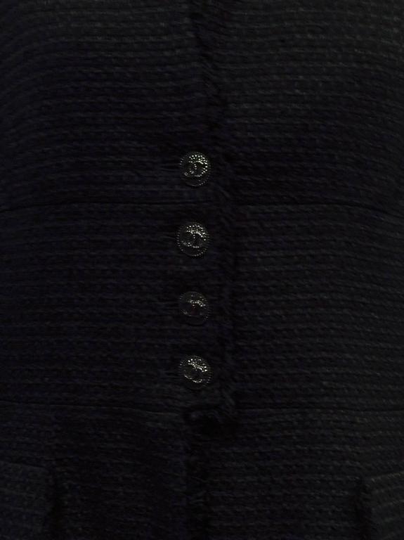 Chanel Spring 2009 Black Tweed Jacket Size 50 For Sale at 1stDibs