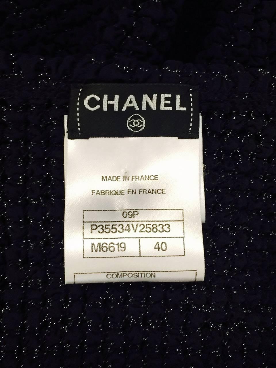 Chanel Spring 2009 Black Stretch Shirred Zippered Long Sleeve Cardigan  2
