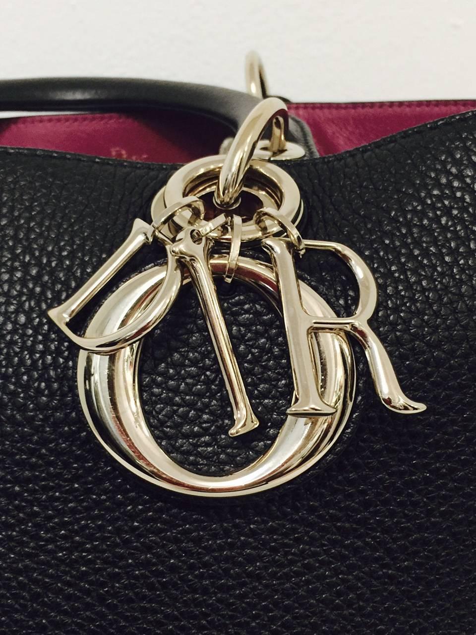 Christian Dior Large Lady Dior Diorissimo Tote in Black Bullcalf ...