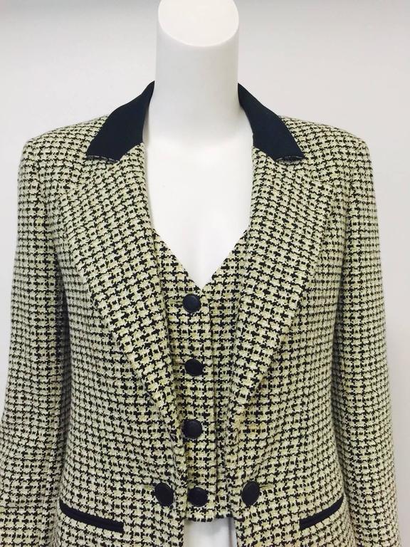 Chanel Spring 2002 Houndstooth Cotton Tweed Jacket With