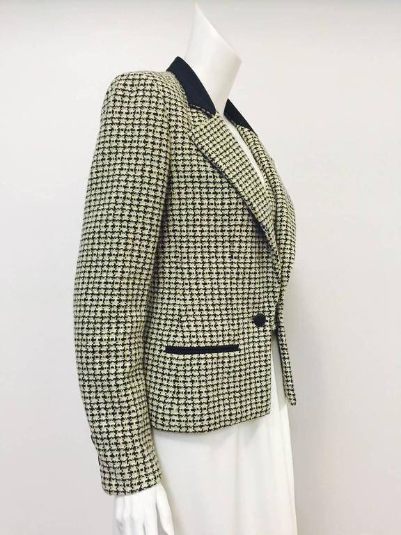 Chanel Spring 2002 Houndstooth Cotton Tweed Jacket With Incorporated ...