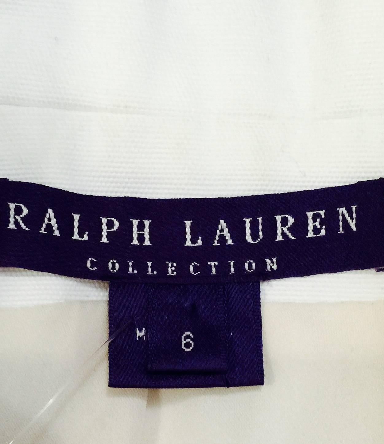 Ralph Lauren Fitted White Cotton Jacket With Nautical Themed Embroidery For Sale 2